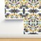 Abstract Painterly Painting Decor Kids Winter Navy Mint Mustard Modern Yellow Blue Pink Tie Dye Custom Removable Wallpaper by Spoonflower Peel & Stick Wallpaper 2FT Wide